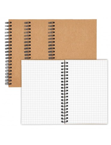 CUADERNO B5 TAPA KRAFT CUADRICULADO 